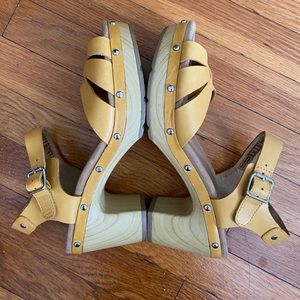 Yellow Clark’s Clog Sandals